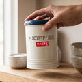 Coffee Storage Container with Lid, Metal Coffee Airtight Jar for Kitchen, 900 ml