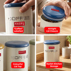 Coffee Storage Container with Lid, Metal Coffee Airtight Jar for Kitchen, 900 ml