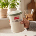 Sugar Container with Lid, Metal Kitchen Airtight Storage Jar for Sugar, 900 ml