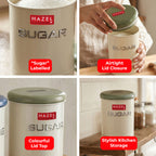 Sugar Container with Lid, Metal Kitchen Airtight Storage Jar for Sugar, 900 ml