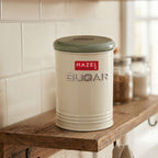 Sugar Container with Lid, Metal Kitchen Airtight Storage Jar for Sugar, 900 ml