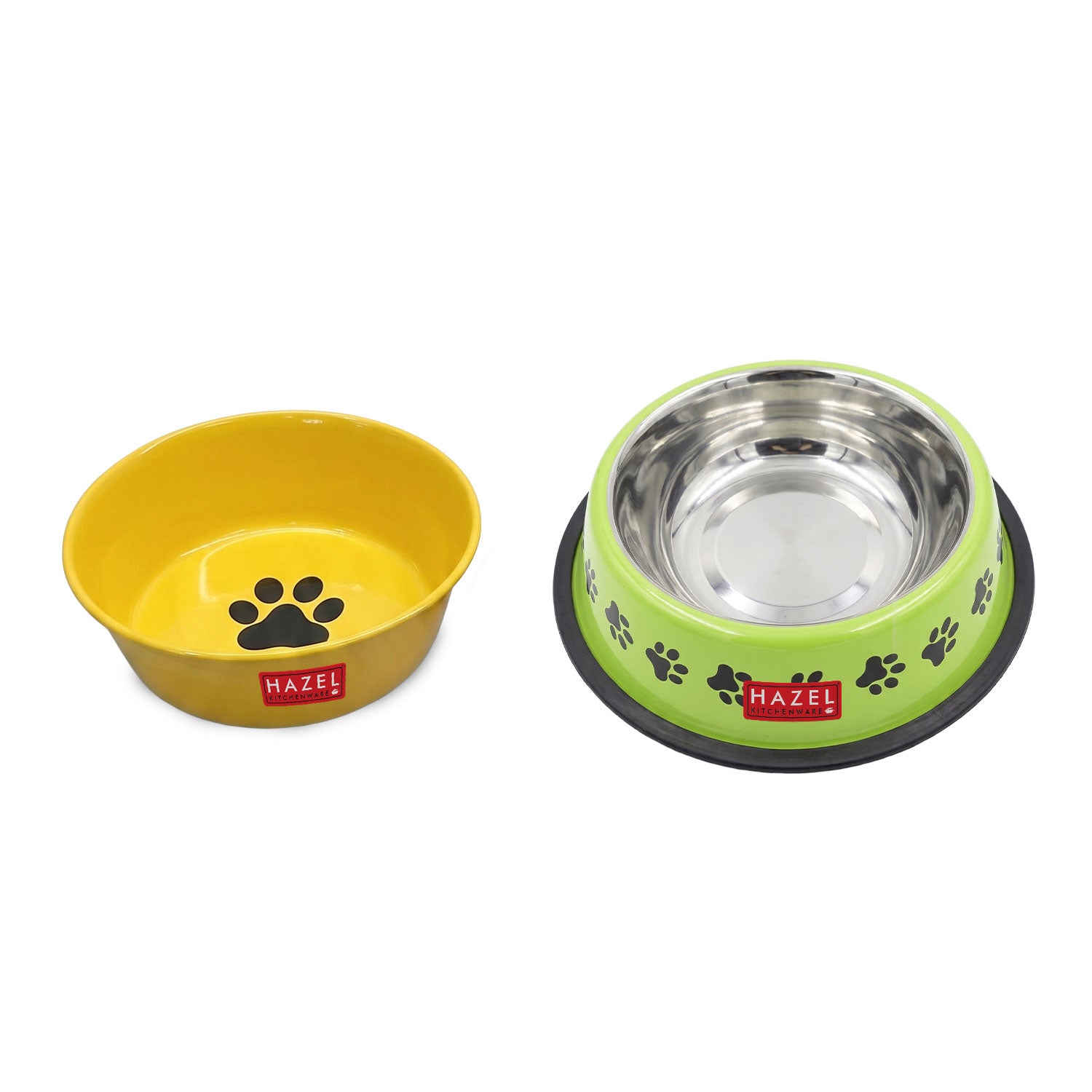Pet Food & Water Bowl Set, Metal Feeding Bowls for Dogs & Cats, Pack Of 2