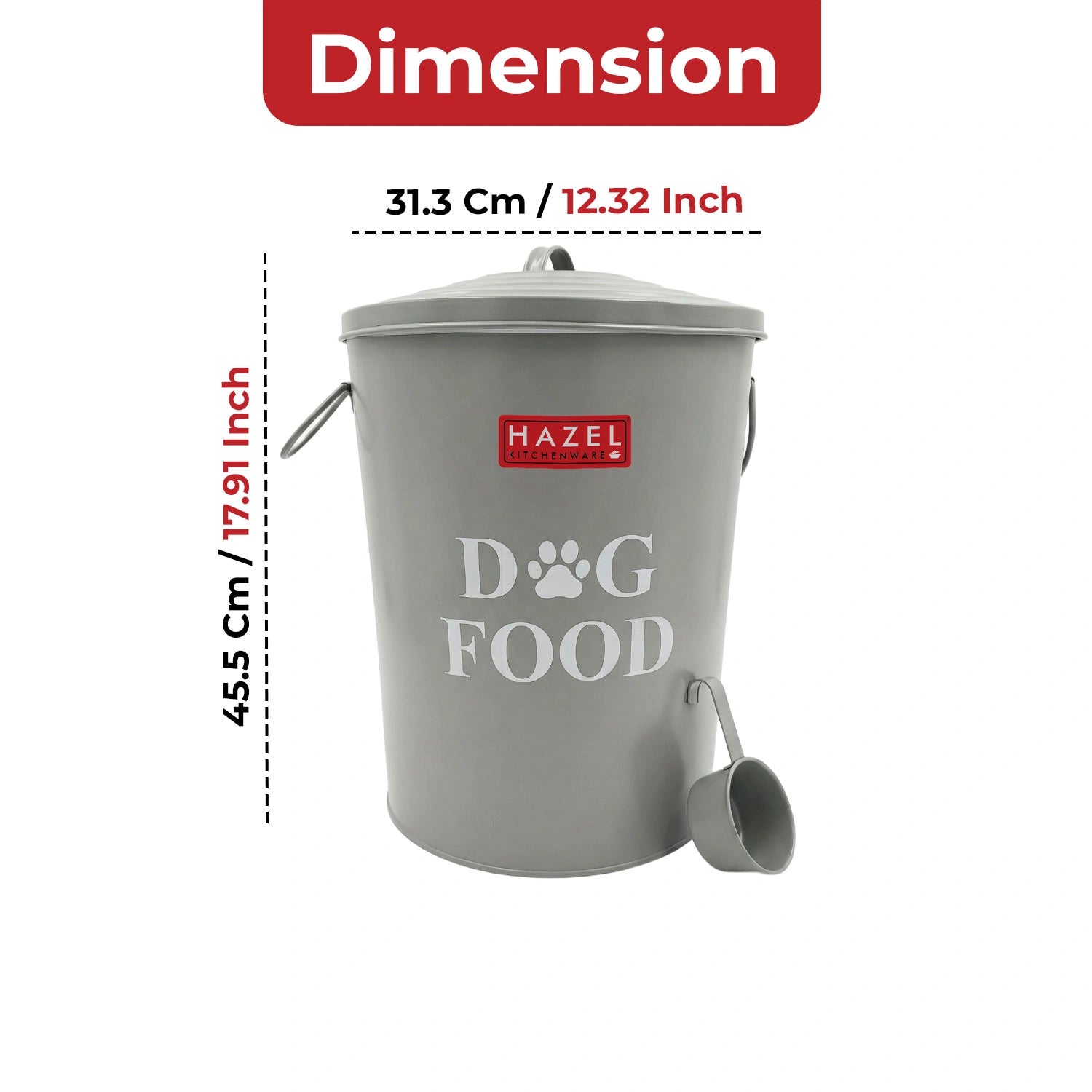Pet Food Storage Container with Scoop, Airtight Metal Storage Bin