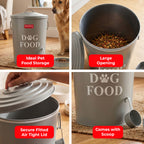 Pet Food Storage Container with Scoop, Airtight Metal Storage Bin