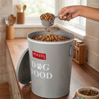 Pet Food Storage Container with Scoop, Airtight Metal Storage Bin