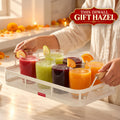 Serving Tray with Wooden Handle for Kitchen & Table Serving