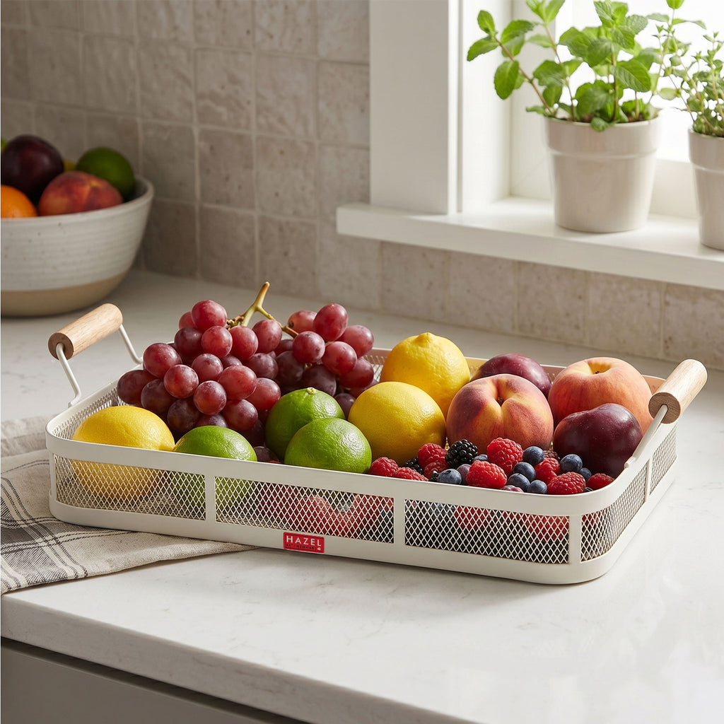 Fruit & Vegetable Basket for Kitchen Counter, Iron Storage Basket