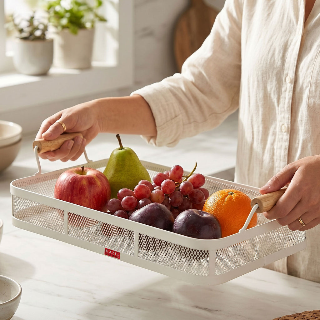 Fruit & Vegetable Basket for Kitchen Counter, Iron Storage Basket