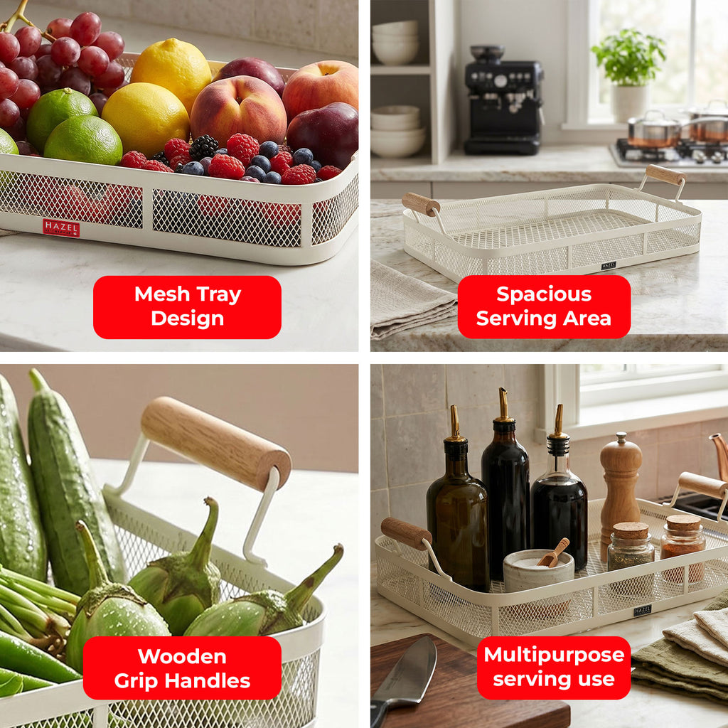 Fruit & Vegetable Basket for Kitchen Counter, Iron Storage Basket