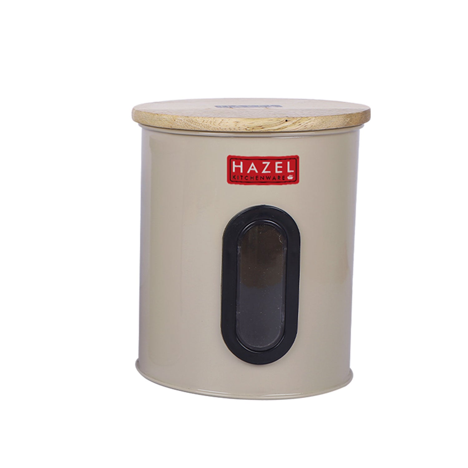 Airtight Kitchen Storage Container with Window & Wooden Lid, 1200ml Big