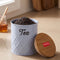 Tea Storage Container with Wooden Lid Metal Airtight Canister, 500ml