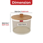 Vegetable Basket with Wooden Lid, Grocery Storage Container Basket