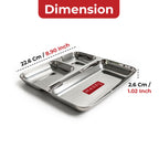 Stainless Steel 3 in 1 Section Plate, Pav Bhaji Dinner Plate