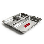 Stainless Steel 3 in 1 Section Plate, Pav Bhaji Dinner Plate