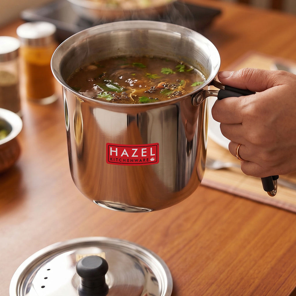 Stainless Steel Milk Boiling Pot with Lid & Handle for Kitchen, 1700ml