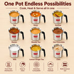 Stainless Steel Milk Boiling Pot with Lid & Handle for Kitchen, 1700ml