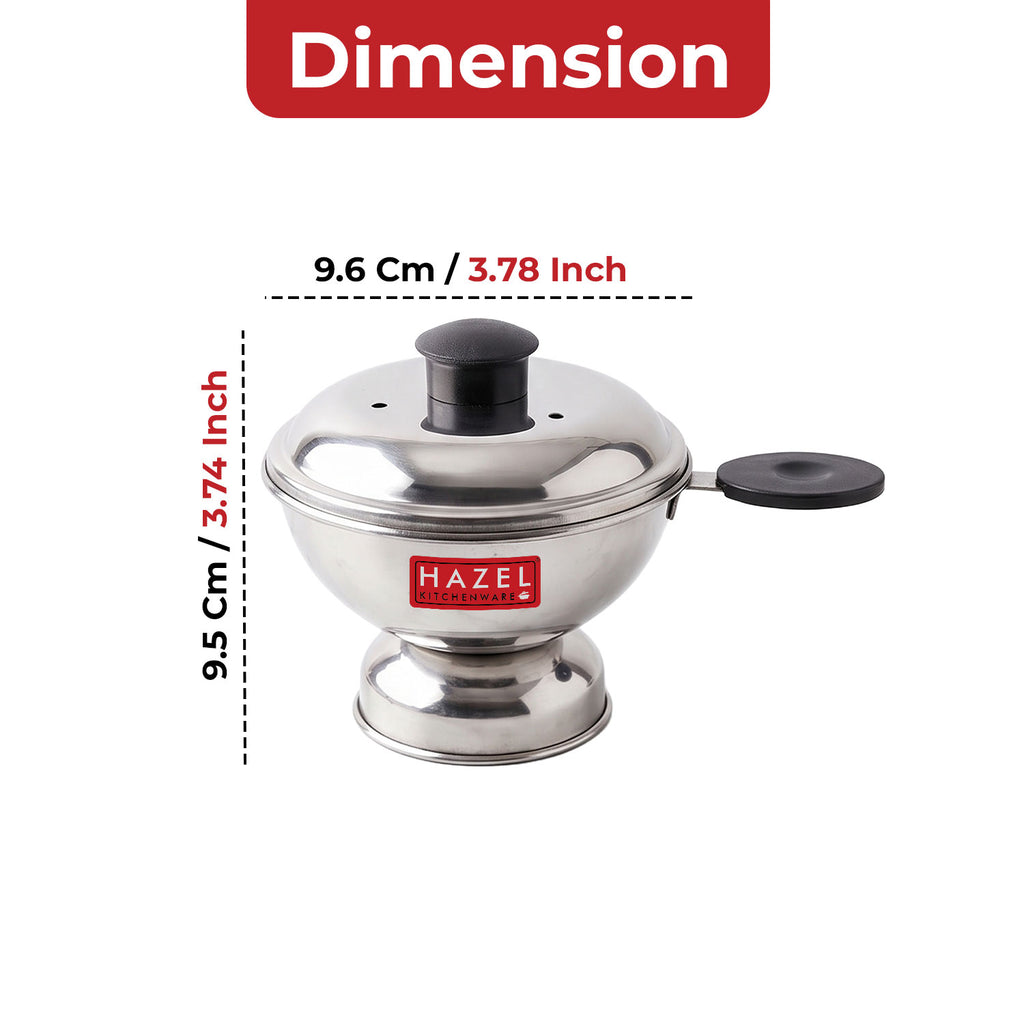 Cheratta Puttu Maker Heavy Stainless Steel, Kerala Puttu Mould, 9.6 cm
