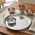 Hammered Texture Stainless Steel Dinner Set, Pack of 6
