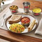Hammered Texture Stainless Steel Dinner Set, Pack of 6
