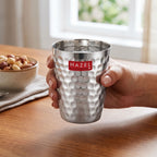 Hammered Texture Stainless Steel Dinner Set, Pack of 6