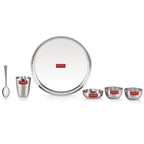 Hammered Texture Stainless Steel Dinner Set, Pack of 6