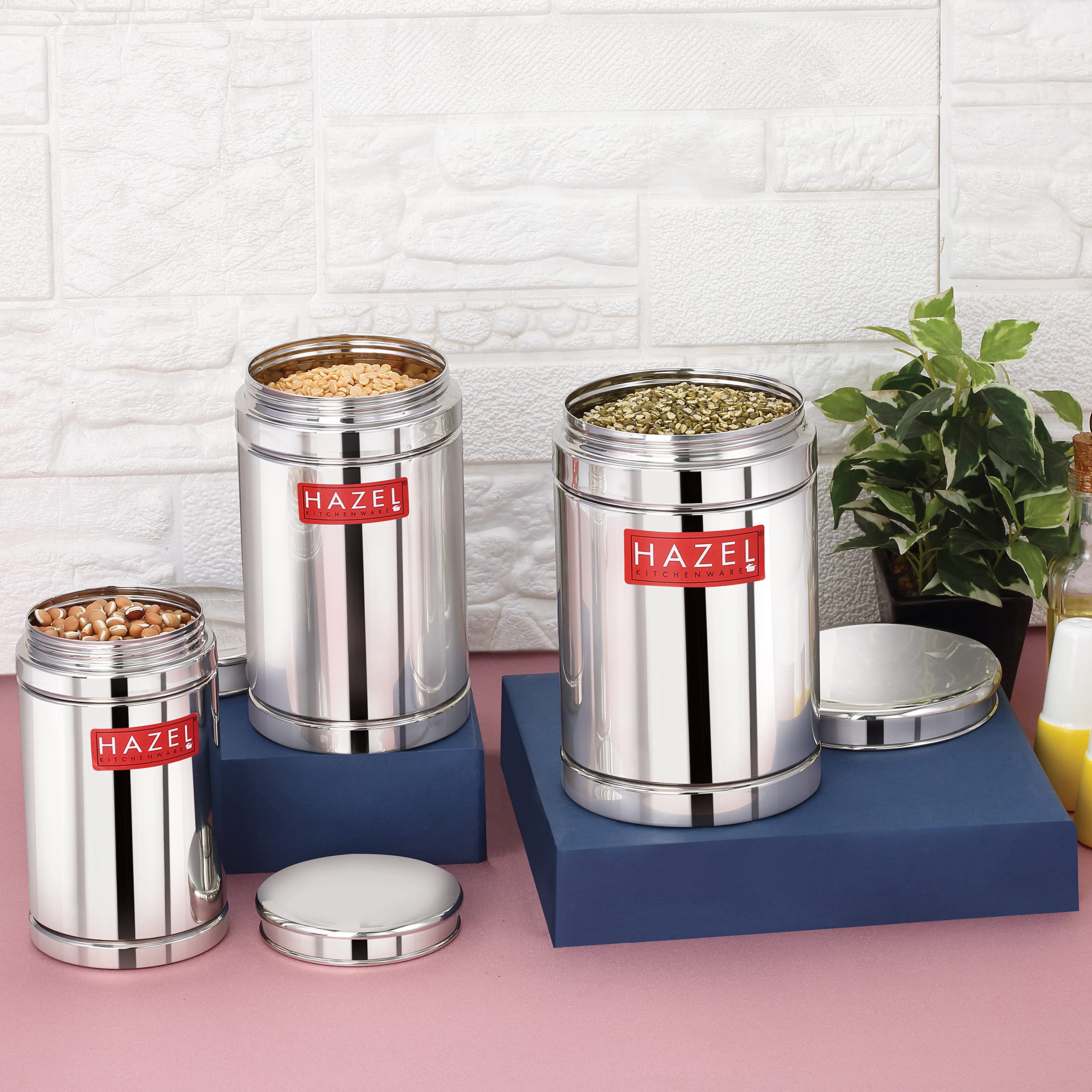 Airtight Stainless Steel Storage Container Set of 6 (800ml 1200ml 1800ml)