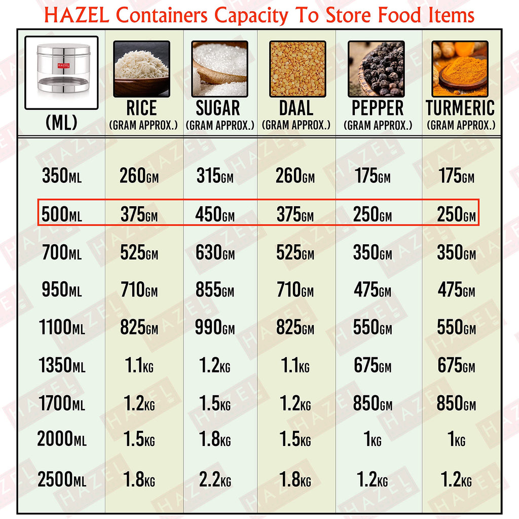 Stainless Steel Transparent Container, 500 ML