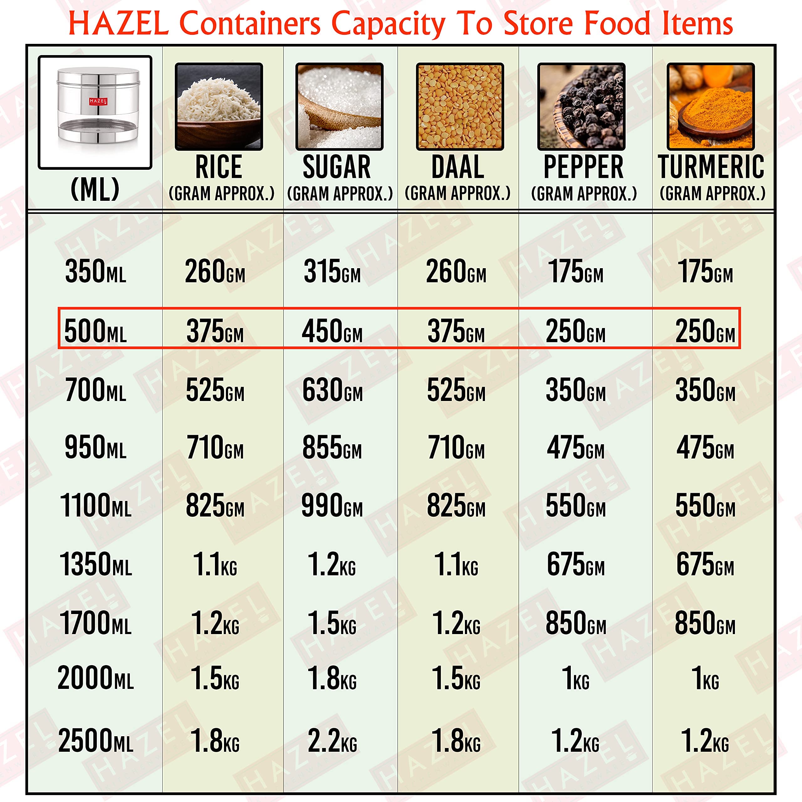 Stainless Steel Transparent Container, 500 ML