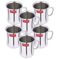 Stainless Steel Green Tea Coffee Big Damaru Plain Mug, Set of 6, 200 ml