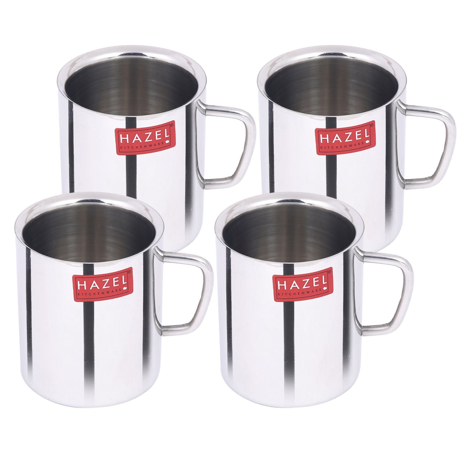 Stainless Steel Double Wall Green Tea Coffee Big Sobar Mug, Set of 4, 210 ml (Each)