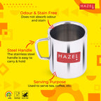 Stainless Steel Double Wall Green Tea Coffee Big Sobar Mug, Set of 4, 210 ml (Each)