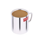 Stainless Steel Double Wall Green Tea Coffee Big Sobar Mug, Set of 4, 210 ml (Each)