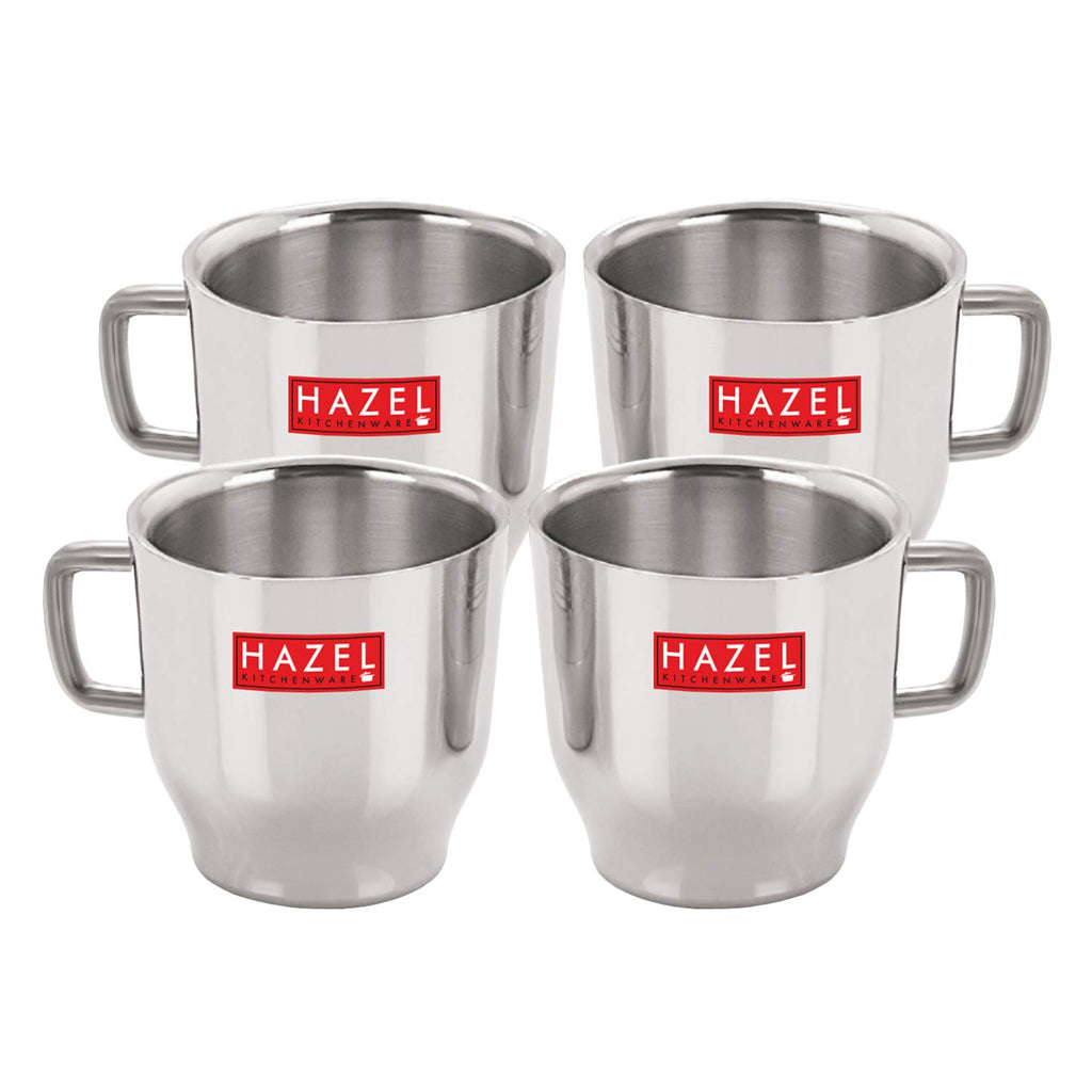 Stainless Steel Green Tea Coffee Small Classic Cup, Set of 4, 75 ml (Each)