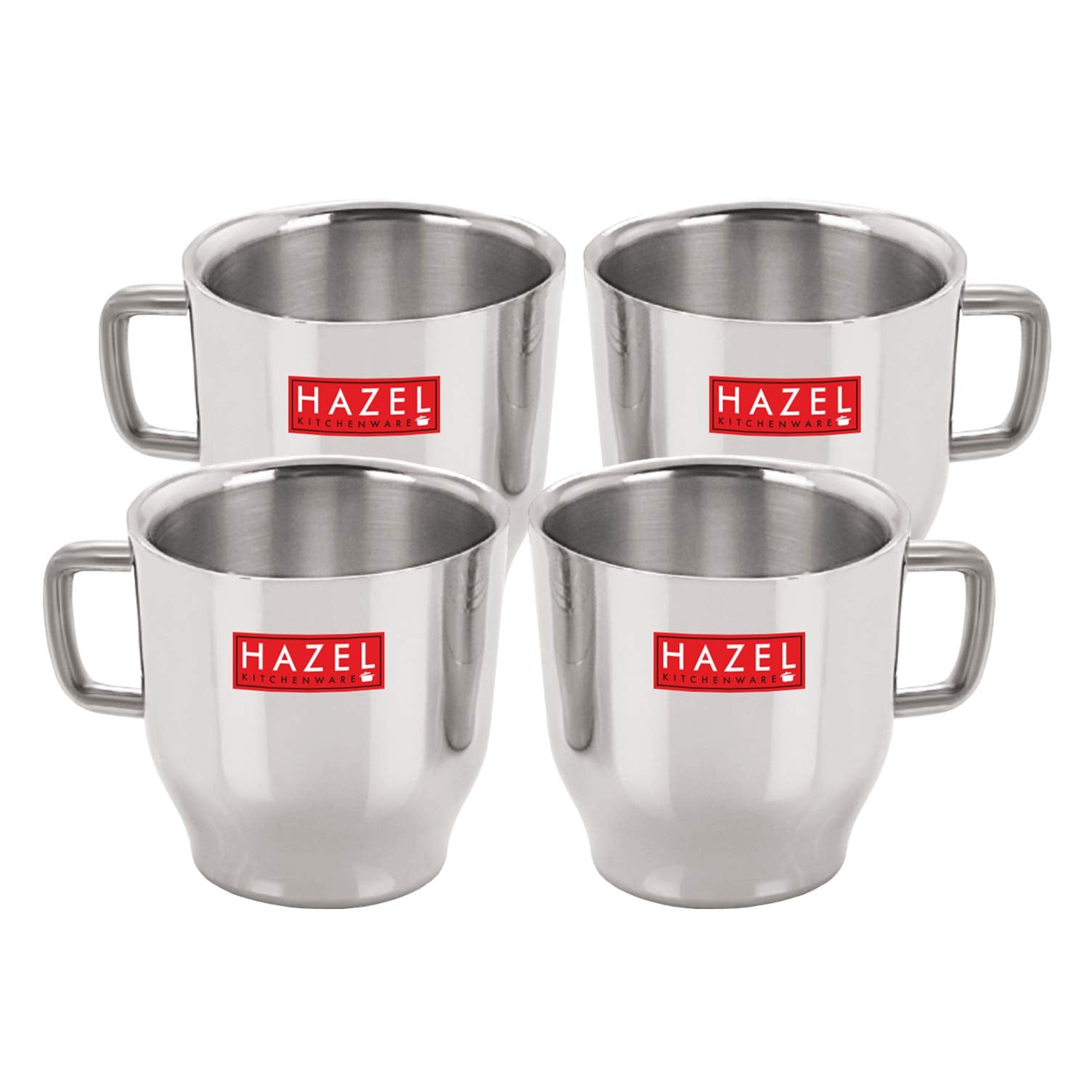 Stainless Steel Green Tea Coffee Small Classic Cup, Set of 4, 75 ml (Each)