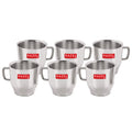 Stainless Steel Green Tea Coffee Small Classic Cup, Set of 6, 75 ml (Each)