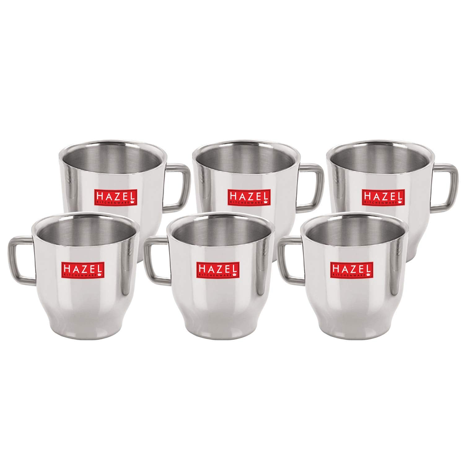 Stainless Steel Green Tea Coffee Small Classic Cup, Set of 6, 75 ml (Each)