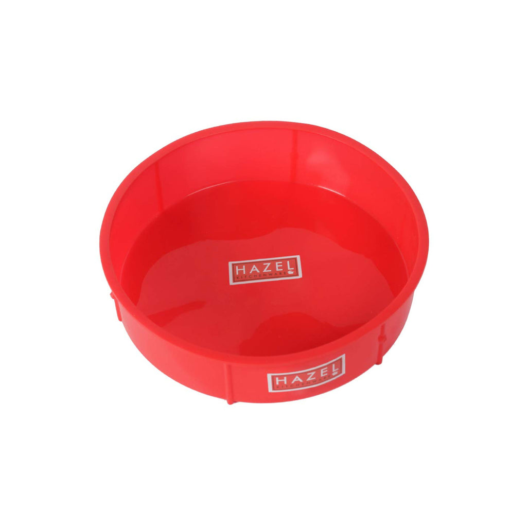 Silicone Small Square and Round Shape Cake Mould for Half Kg, 2 Pcs, Red