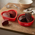 Silicone Small Round and Heart Shape Cake Mould for Half Kg, 2 Pcs, Red