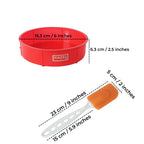 Silicone Small Round Shape Cake Mould for Half Kg, Red with Orange Spatula