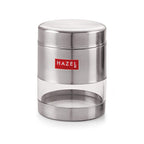 Stainless Steel Transparent Matt Finish See Through Container, Silver,Set of 6, 400 ML