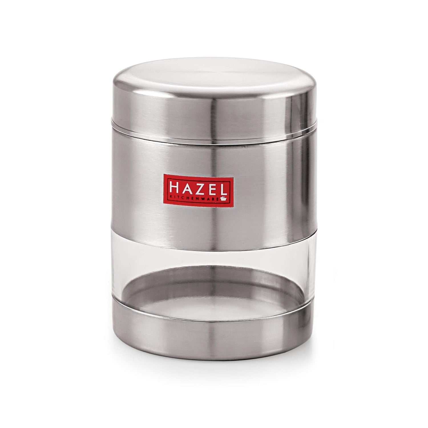 Stainless Steel Transparent Matt Finish See Through Container, Silver,Set of 6, 400 ML