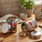 Stainless Steel Glossy Transparent Container, Set of 2 - 400ML