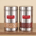 Transparent Wide Mouth Steel Container 600 ML, Set of 2
