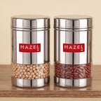 Transparent Wide Mouth Steel Container 600 ML, Set of 2