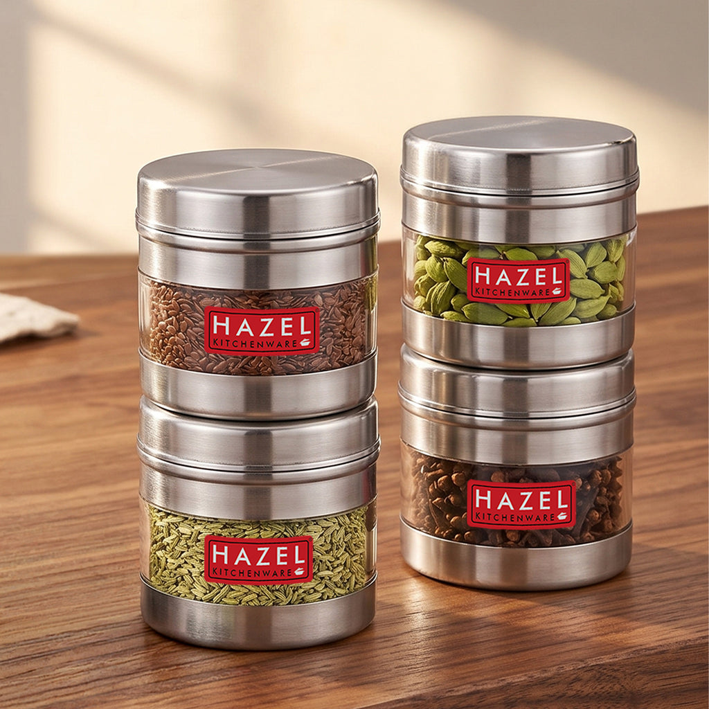 Stainless Steel Transparent Container shown in use
