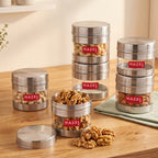 Stainless Steel Transparent Container - Set of 6, 500 ML Each