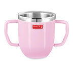 Double Wall Stainless Steel Double Handle Baby Mug for Kids Gifting, 250 ML, Set of 12, Pink
