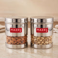 Transparent Steel Container, 700 ML, Set of 2