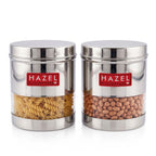 Transparent Steel Container, 700 ML, Set of 2