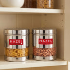 Transparent Steel Container, 700 ML, Set of 2